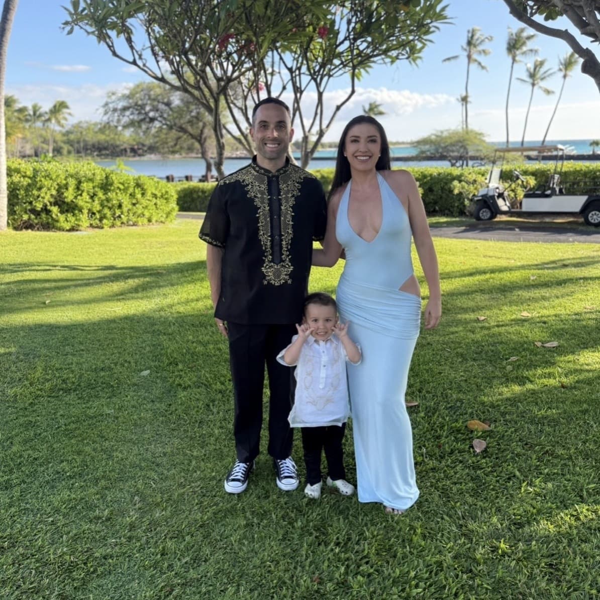 Joe T. with his family outdoors